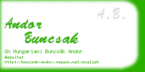 andor buncsak business card