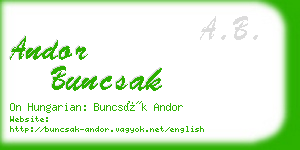 andor buncsak business card